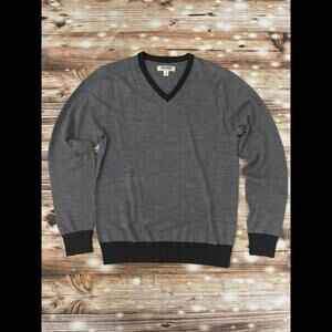 GoodThreads Lightweight 100% Merino Wool V-Neck Sweater Charcoal Size S NWOT